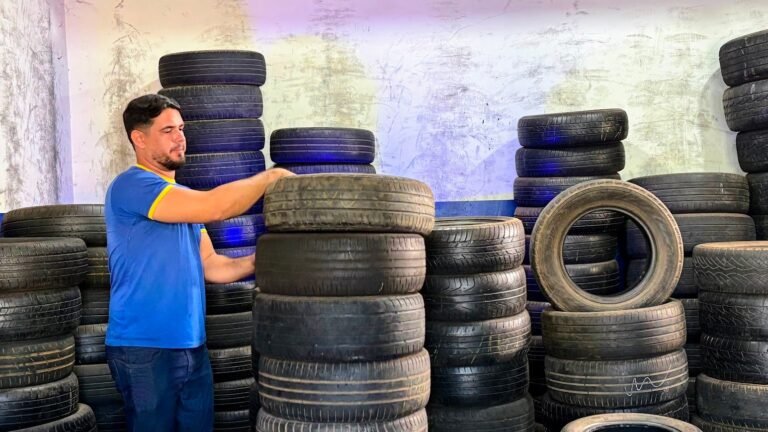Mais de 700 toneladas de pneus recolhidos por Palmas em cinco meses são enviados para reciclagem